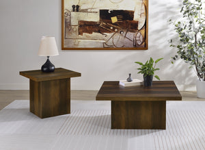 Coaster Devar Square Engineered Wood Side End Table Dark Pine