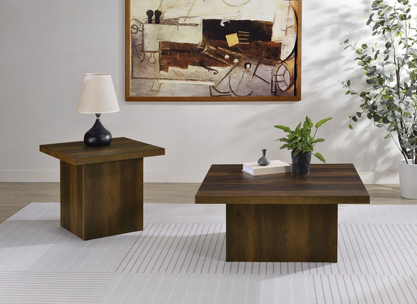 Coaster Devar Square Engineered Wood Side End Table Dark Pine