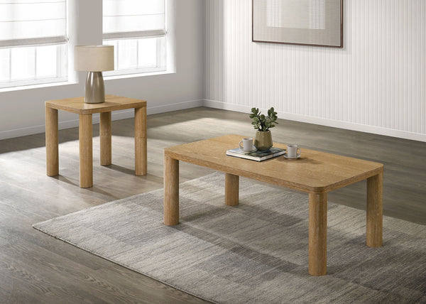 Coaster Castlewood Engineered Wood Accent Side End Table Washed Oak