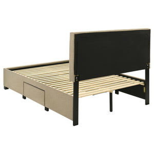 Coaster Wheatland 4-Drawer Upholstered Full Storage Bed Light Brown