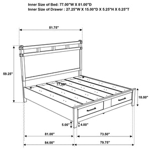 Coaster Hazlewood 59-Inch King Storage Bed Vineyard Oak