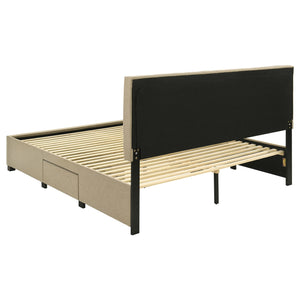 Coaster Wheatland 4-Drawer Upholstered King Storage Bed Brown