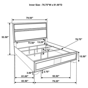 Coaster Miranda 54-Inch Upholstered King Panel Bed Black