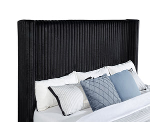 Coaster Centergrove Upholstered King Wingback Tv Bed Black