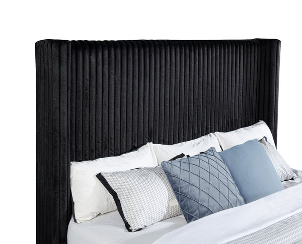 Coaster Centergrove Upholstered King Wingback Tv Bed Black