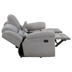 Coaster Gilson 3-Piece Chenille Upholstered Reclining Sofa Set Grey