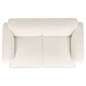 Coaster Dorset Fabric Upholstered Round Track Arm Loveseat White