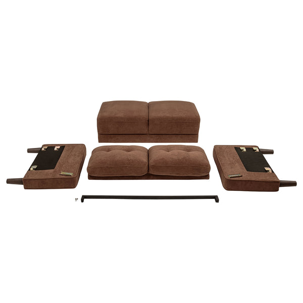 Coaster Bowen Ii Fabric Upholstered Track Arm Loveseat Rust
