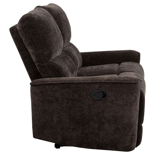 Coaster Navarro Chenille Upholstered Reclining Loveseat Dark Brown