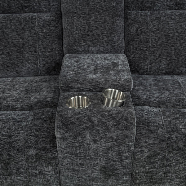 Coaster Kennett Chenille Upholstered Power Reclining Loveseat Grey