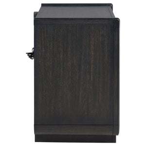 Coaster Leandro 2-Drawer LED Nightstand With Usb Burnished Black