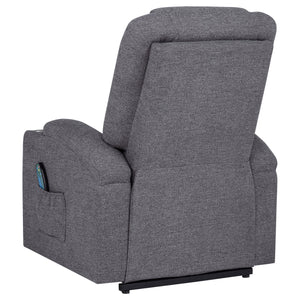 Coaster Louie Chenille Upholstered Power Lift Massage Chair Grey