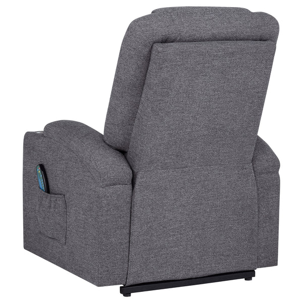 Coaster Louie Chenille Upholstered Power Lift Massage Chair Grey