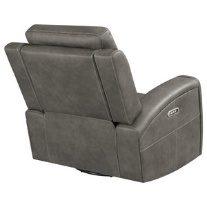 Coaster Brickston Triple Power Swivel Glider Recliner Charcoal