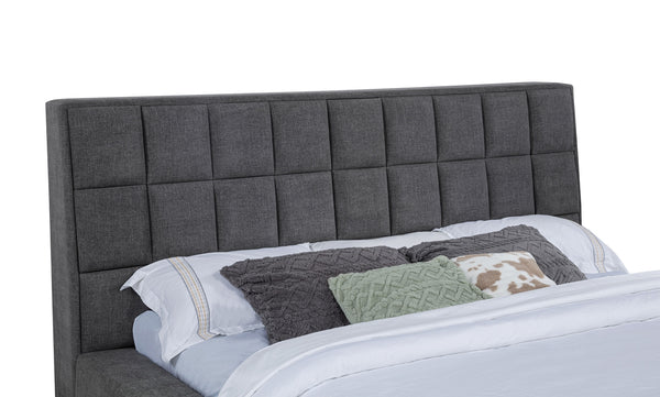 Coaster Dreux Upholstered Queen Panel Platform Bed Grey