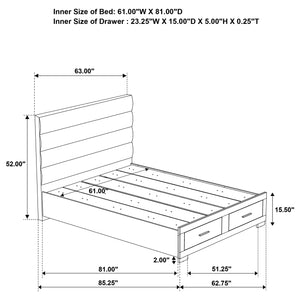 Coaster Felicity Queen Storage Bed White High Gloss