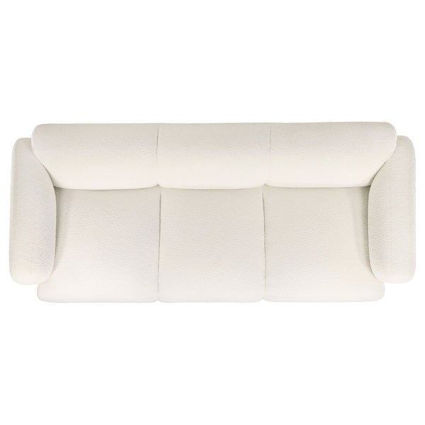 Coaster Dorset Fabric Upholstered Round Track Arm Sofa White