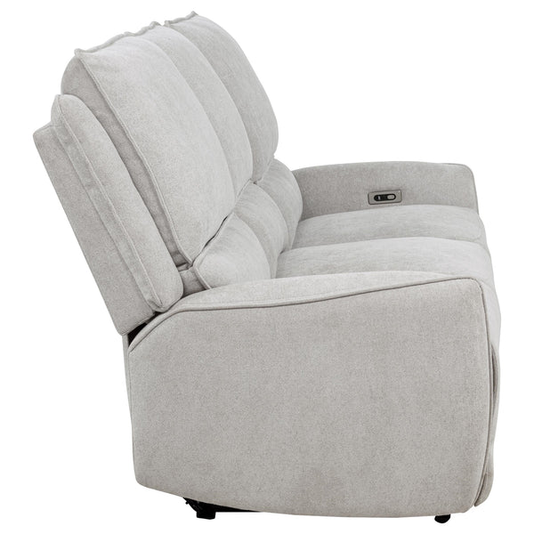 Coaster Sylmar Chenille Upholstered Power Reclining Sofa Dove Grey