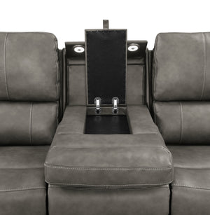 Coaster Brickston Triple Power Reclining Sofa Charcoal