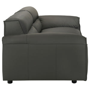 Coaster Buxton Top Grain Leather Upholstered Sofa Graphite