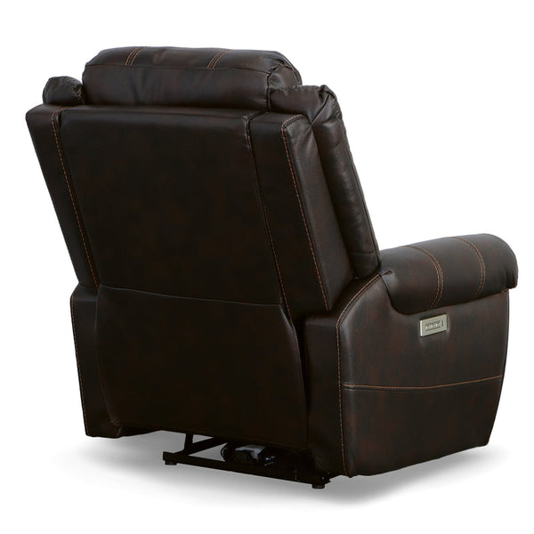 Flexsteel Oscar Fabric Power Recliner with Power Headrest in Molasses