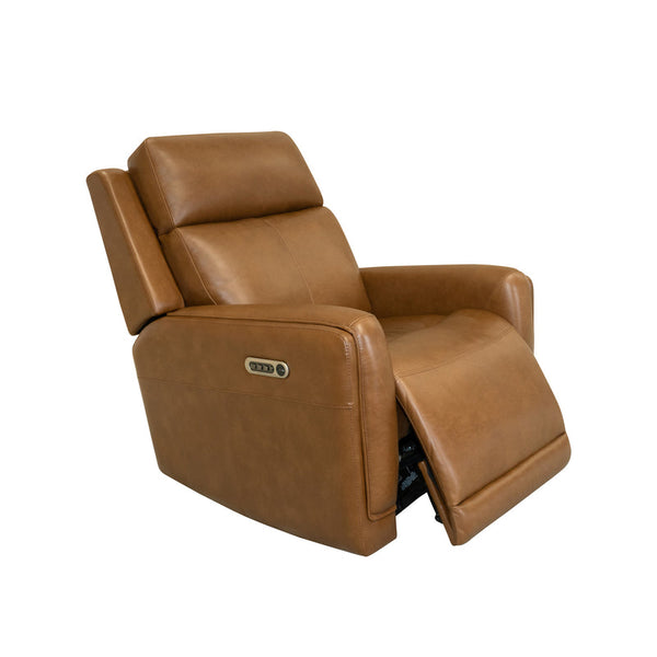 Flexsteel Alister Leather Power Gliding Recliner with Power Headrest and Lumbar in Sedona