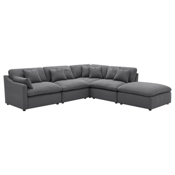Coaster Hobson Upholstered Armless Chair Charcoal