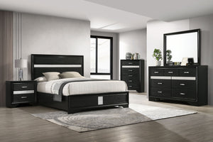 Coaster Miranda 54-Inch Upholstered California King Panel Bed Black