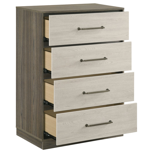 Coaster Fenwick 4-Drawer Chest Of Drawers Grey Oak