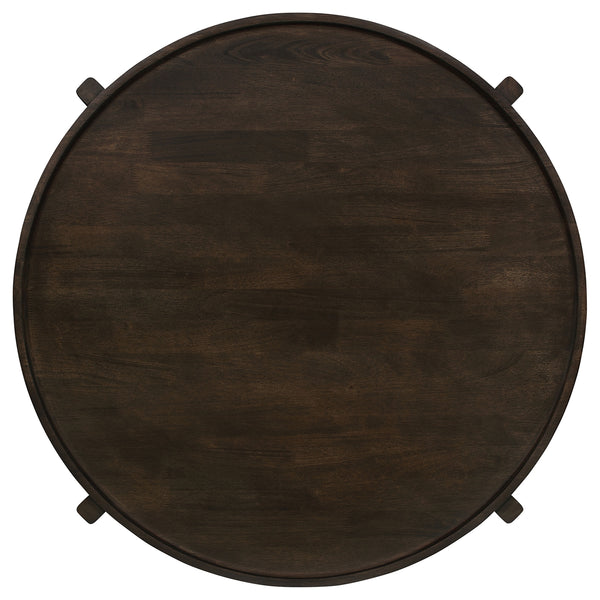 Coaster Cota 2-Piece Solid Wood Coffee & End Table Set Dark Brown