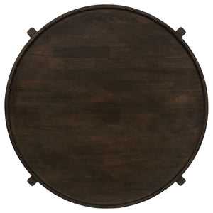 Coaster Cota 3-Piece Solid Wood Coffee & End Table Set Dark Brown