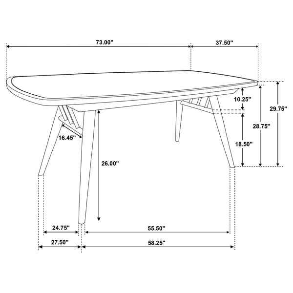 Coaster Croyden 73-Inch Rectangular Dining Table Weathered Natural