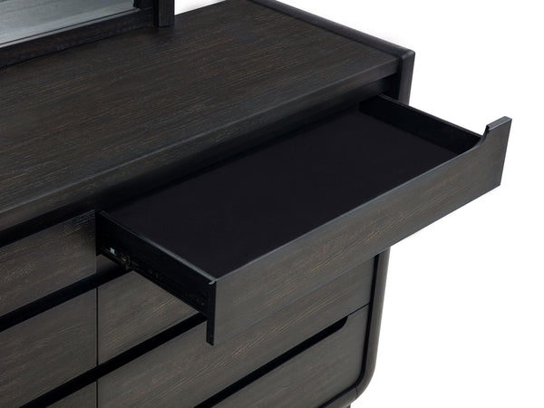 Coaster Leandro 8-Drawer Bedroom Dresser With Mirror Burnished Black