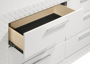 Coaster Ives 6-Drawer Dresser & Mirror White High Gloss
