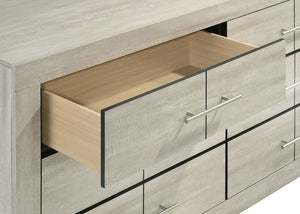Coaster Trenton 6-Drawer Bedroom Dresser With Mirror Rustic Cream