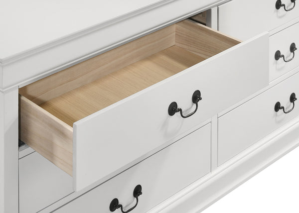 Coaster Louis Philippe 6-Drawer Dresser & Mirror White