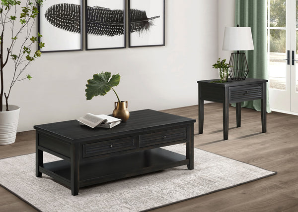 Coaster Concord 1-Drawer Square End Table Distressed Java