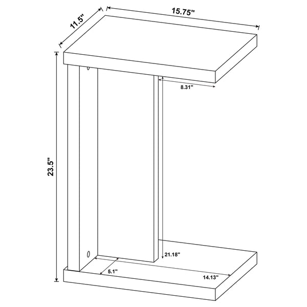 Coaster Clower Engineered Wood C-Shaped Sofa Side Table Mango