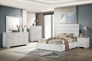 Coaster Felicity 53-Inch Upholstered Full Platform Bed White