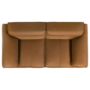 Coaster Buxton Top Grain Leather Upholstered Loveseat Orange