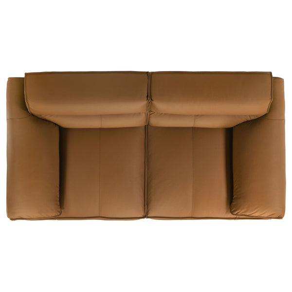 Coaster Buxton Top Grain Leather Upholstered Loveseat Orange