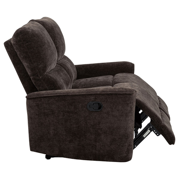 Coaster Navarro Chenille Upholstered Reclining Loveseat Dark Brown