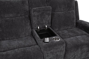Coaster Kennett Chenille Upholstered Power Reclining Loveseat Grey