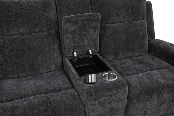 Coaster Kennett Chenille Upholstered Power Reclining Loveseat Grey
