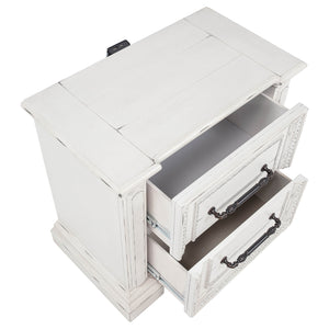 Coaster Mckinney 2-Drawer Nightstand With Dual Usb Vintage White