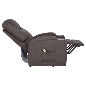Coaster Louie Chenille Upholstered Power Lift Massage Chair Brown