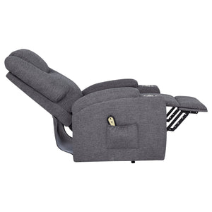 Coaster Louie Chenille Upholstered Power Lift Massage Chair Grey
