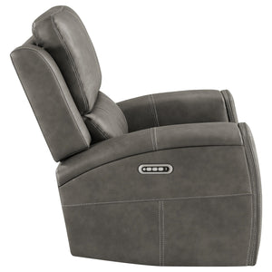 Coaster Brickston Triple Power Swivel Glider Recliner Charcoal