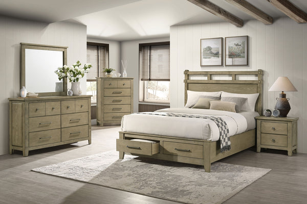Coaster Hazlewood 59-Inch Queen Panel Storage Bed Vineyard Oak
