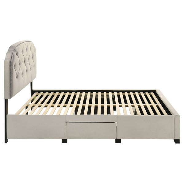 Coaster Marianna 4-Drawer Upholstered Queen Storage Bed Cream